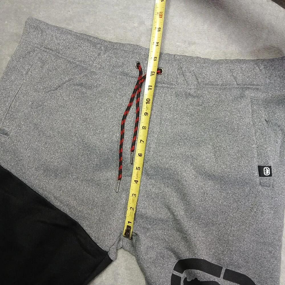 Ecko Unltd Mens XXL 2XL Fleece Joggers Colorblock Rhino Spellout Baggy Y2K Skate